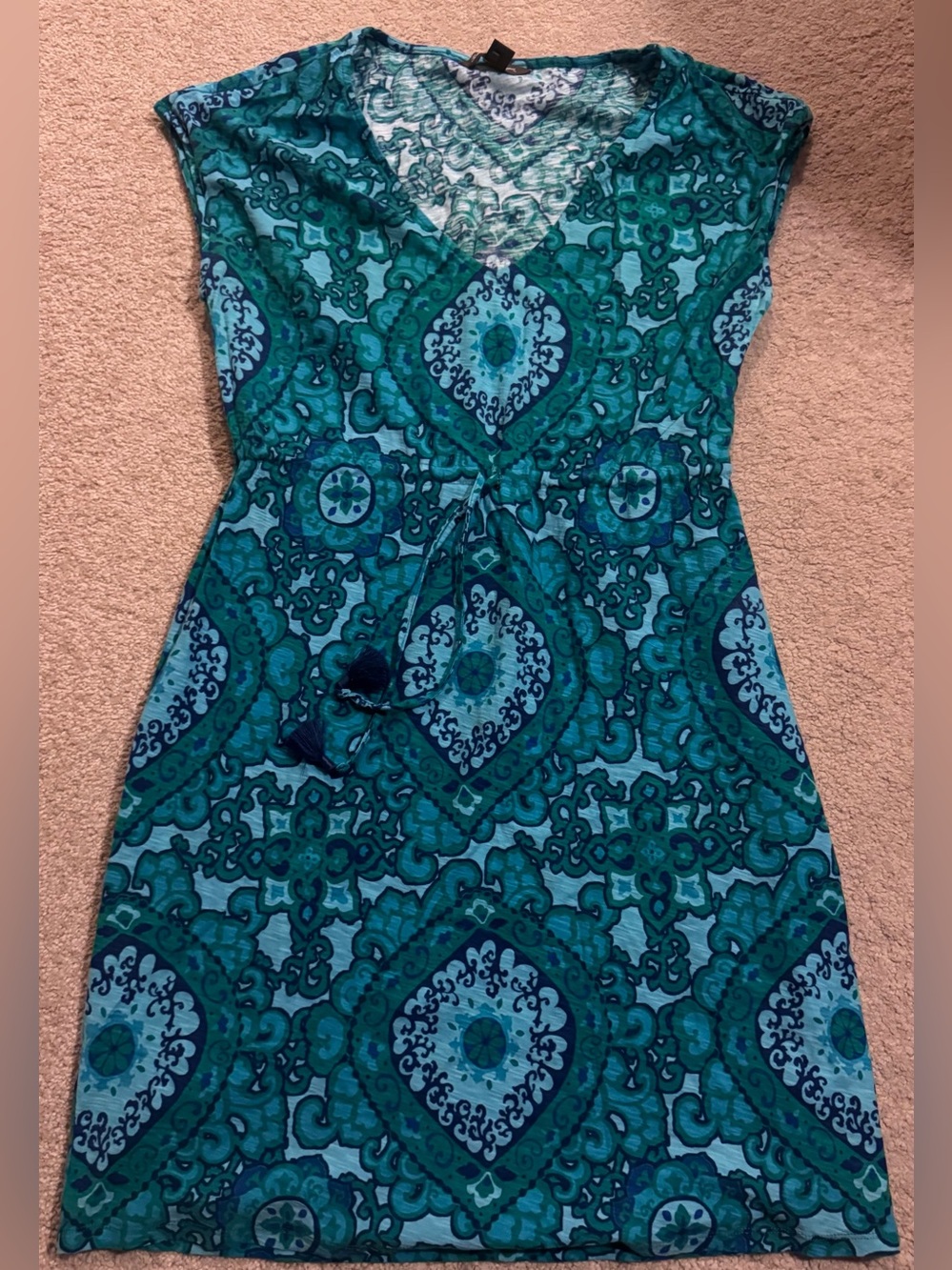 Patterned Tie waist Dress